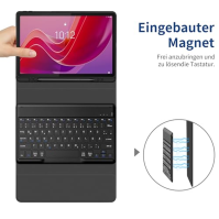 EasyAcc Kryt klávesnice kompatibilní s Lenovo Tab M11 TB330 2024 s ochrannou fólií, QWERTZ German, odnímatelný kryt klávesnice s